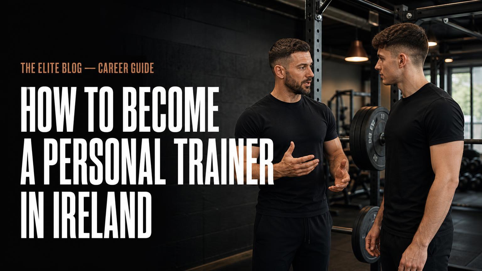 An experienced personal trainer mentoring an aspiring coach on the gym floor in Dublin